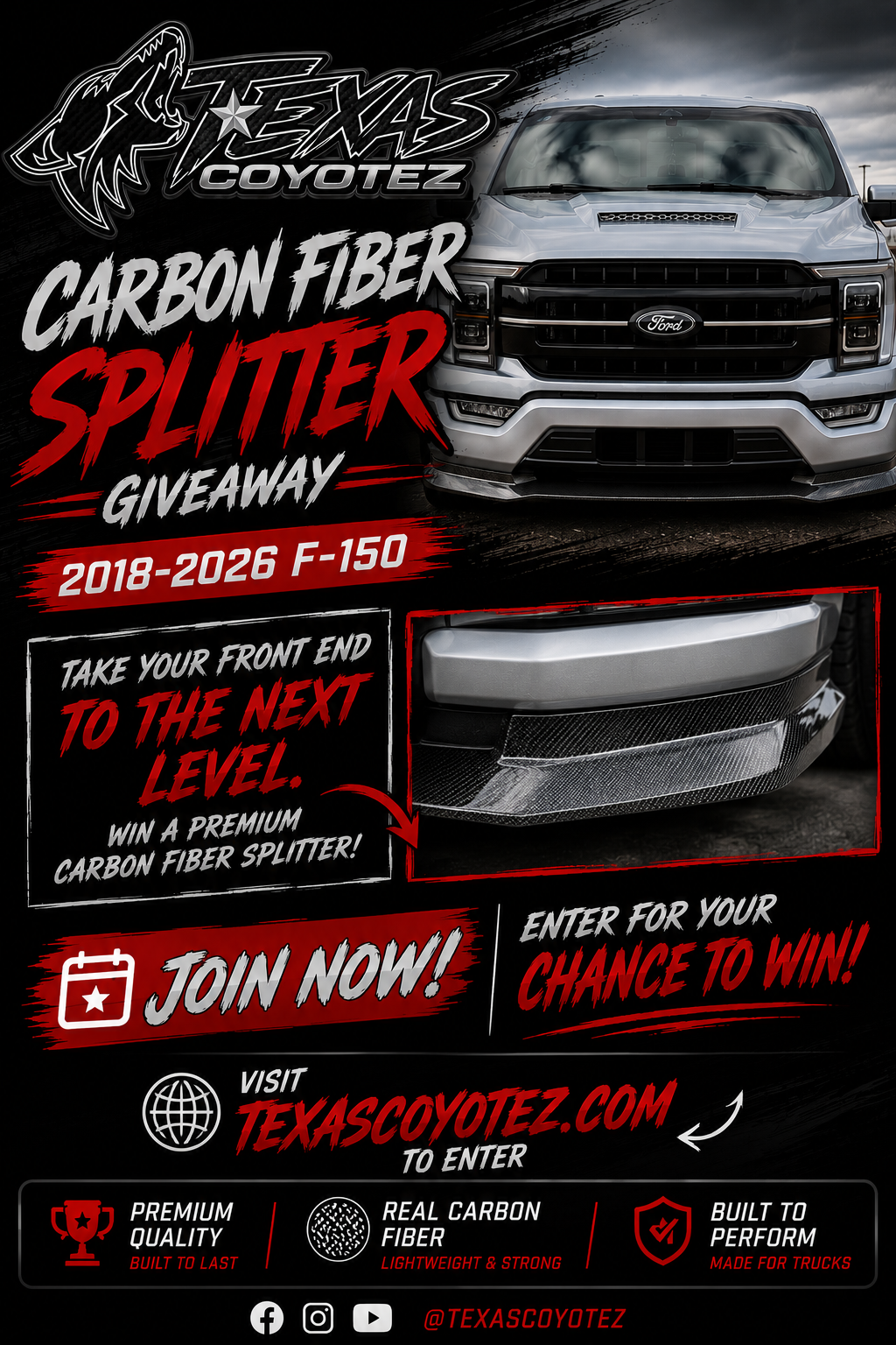 CARBON FIBER SPLITTER TSHIRT + DECAL COMBO ( 100 ENTRIES )
